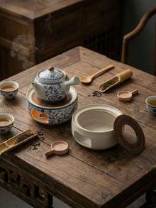 Cirelle 陶瓷茶壶保温器 - 优雅的烛光加热架，可保持茶水温度，是下午茶必备佳品和餐桌装饰品 - 彩色 - 查看 1