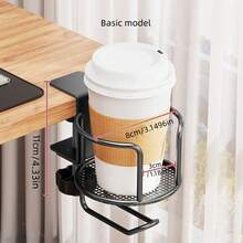Bộ 1 giá đỡ cốc cố định, chống trượt, kệ gấp gọn tiết kiệm không gian bàn làm việc, phụ kiện phòng tắm và dụng cụ nhà tắm được lắp đặt ở bên hông văn phòng, không gian trong nhà và phòng học. - Màu đen - Xem 2