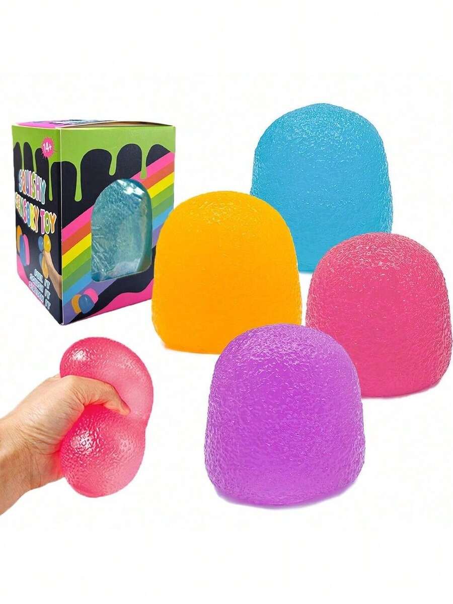 MINKOJA A Random Color Squeeze Soft Gummy - Stress Relief Toy,Birthday/Party Gift, Anxiety Relief, Sock Stuffer, Classroom Reward