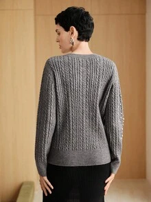 Uhlyne Áo khoác cardigan dệt kim màu xám với họa tiết hạt cườm, thích hợp cho Halloween, áo len nữ, mùa Xuân/Thu/Đông, phong cách retro, trang phục công sở, trang phục giáo viên, trang phục tựu trường, mùa thu, phong cách công sở thường ngày, phong cách quý tộc cổ điển, phong cách học thuật sinh viên. - Xám - Xem 5