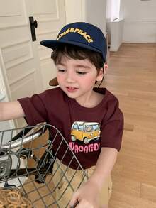 Dazy Kids 男童夏季休闲日常通勤度假风汽车字母印花短袖T恤 - 紫色 - 查看 4