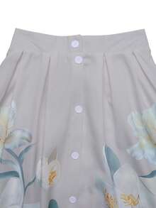 GlowEve Chân váy in hoa thanh lịch dành cho nữ - Xám - Xem 5