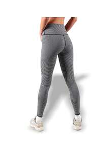 Alo Yoga Leggings HW MICRO HOUNDSTOOTH Sweat Absorption Breathable Lightweight Solid Good Elasticity Easy To Wash Yoga Daily Women Black/Grey W5969R - WHITE/BLACK - Đen / Xám - Xem 2