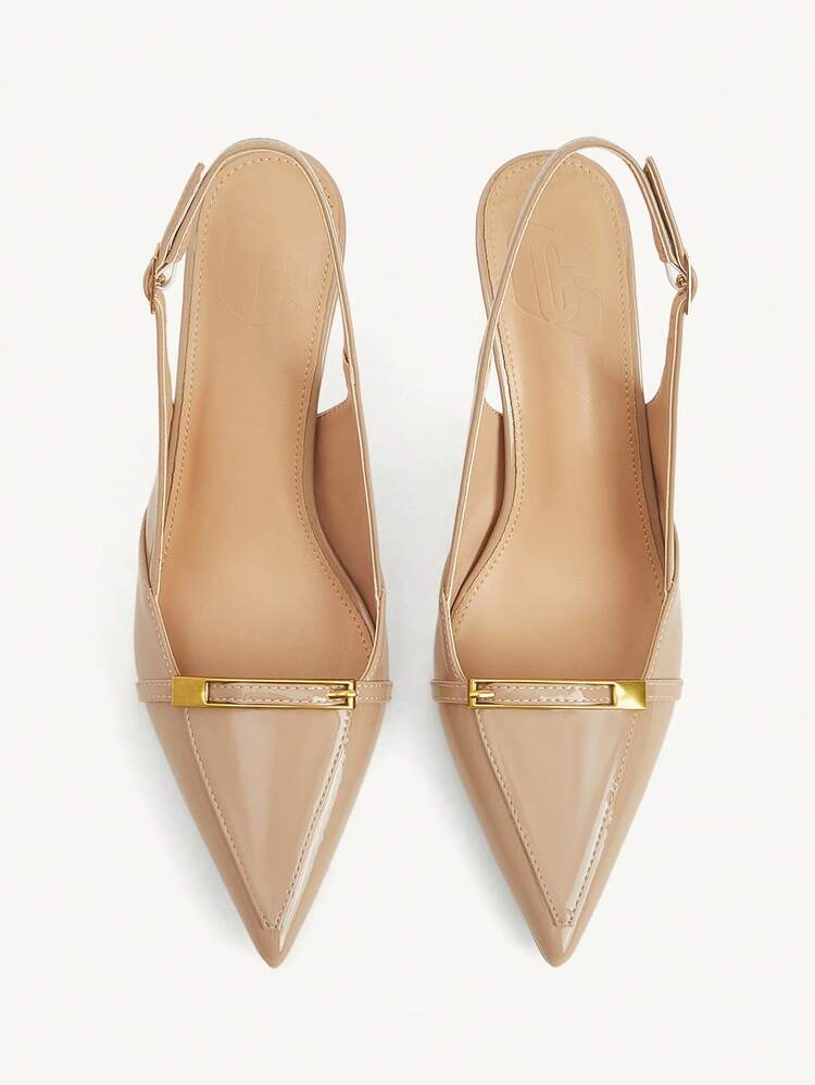 CUCCOO CHICEST Women's Shoes New Fashion Khaki Elegant Metal Decorative High Heels