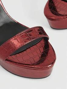 CUCCOO LuxiPop 2026 New Thin Heel Open-Toe Word With Waterproof Table Fashionable Simple Sandals Super High Heel 12cm Sexy Dating - Jujube - View 4