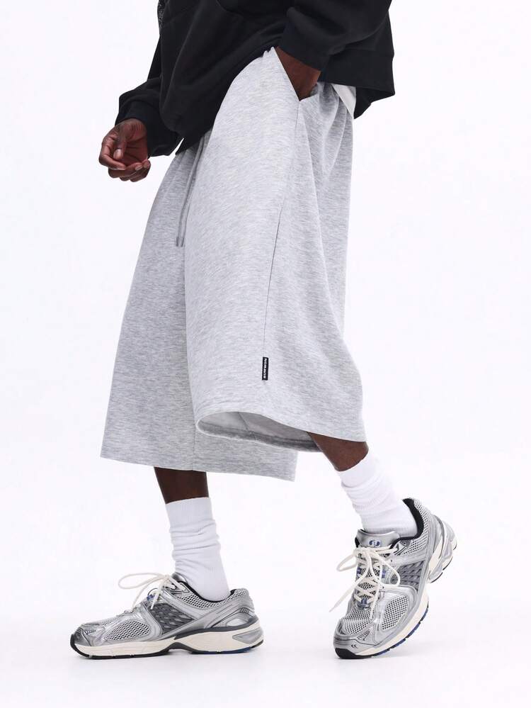 Heathered Sweatpants With Elastic Waistband