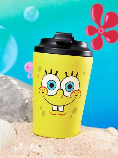 SpongeBob SquarePants | SHEIN 360 Ml / 12 Oz Leak-Proof Stainless Steel, Convenient To Carry, Portable Cup