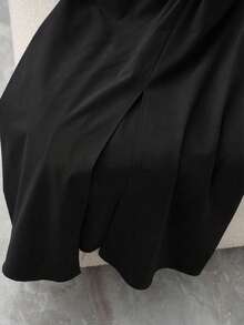 Franclia Đầm nữ không tay, thắt eo thời trang mới - màu đen - Xem 4