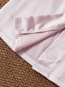 女童香槟色极简长袖睡袍 - 藕粉色 - 查看 8