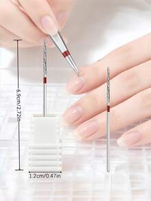 1PC Easy Nail Quality Tungsten Carbide Dead Skin Remover Nail Drill Bits 3/32 Inch Professional Carbide Nail Cleaning Drill Bit For Callus Dead Skin Nail Preparation Two Way Rotation For Electric Nail File Manicure Pedicure Tools - Red - View 2