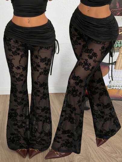 Coolane กางเกงขาม้า Y2K วินเทจสีดำสำหรับผู้หญิง, กางเกงขาม้า Y2K วินเทจสีดำสำหรับผู้หญิง, สตรีทแวร์อเนกประสงค์