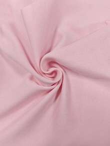 Almamuse Petite Women's Fashion Sheer Mesh Patchwork Long Sleeve Hollow Out Bodysuit Pink Bodysuit - Pink - View 4