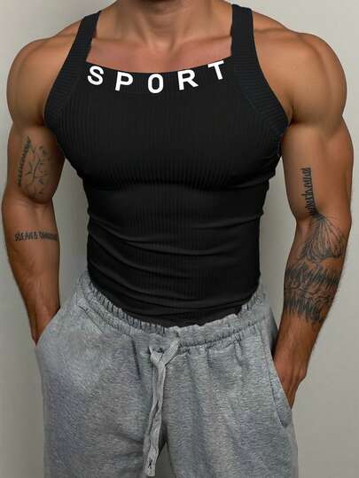 GymBeat Men's Sports Tank Top, Outdoor Running Workout Casual