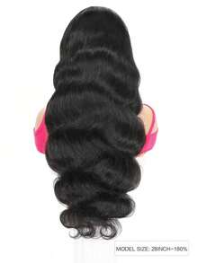 Pelucas con frente de encaje de 180 de densidad - Línea de cabello natural, encaje transparente de 13x6, cabello ondulado, unisex adulto, estilo vacacional, cómodo y fácil de usar - Natural Black - Ver 2