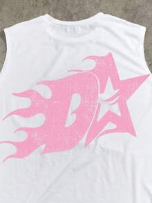 Manfinity ZONE917 男士街头嘻哈粉色迷彩印花图案背心和短裤套装 - 彩色 - 查看 4