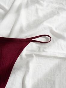 Lowkey Lull 女士休闲舒适多色丁字裤，中等弹性面料内衣套装 - 彩色 - 查看 5