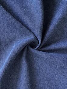 GlowEve Bộ đồ nữ gồm áo yếm vạt lệch và quần jeans ống rộng. - Màu xanh lam - Xem 7