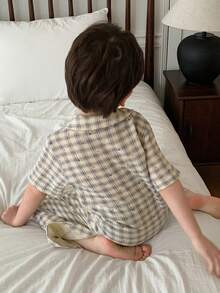 DAZY Toddler Boys' Plaid Lace-Up Straight Casual Pajamas - Multicolor - View 3