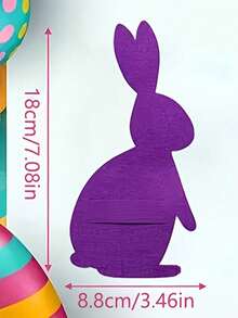 Zazumi 10pcs Easter Felt Cutlery Bag, Colorful Rabbit Cutlery Clip, Easter Placemat, Cutlery Storage Ornament Set, Spring Easter Decorative Items, Suitable For Easter Table Decoration - Multicolor - View 8
