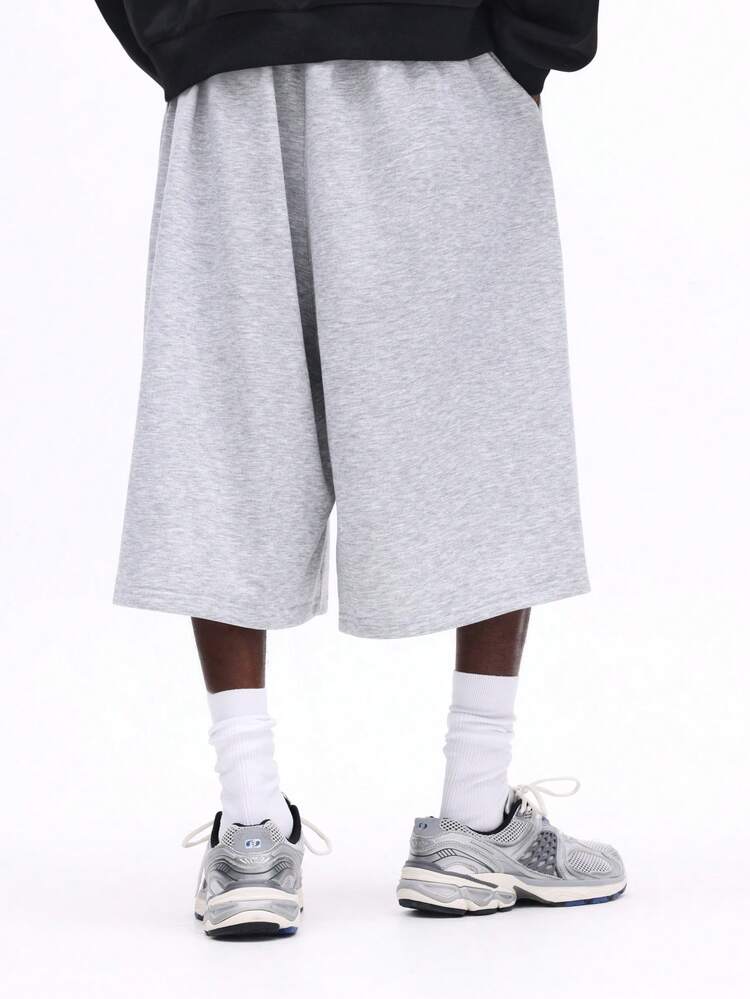 Heathered Sweatpants With Elastic Waistband