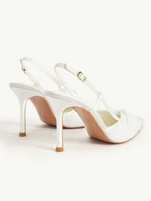 CUCCOO CHICEST Women's Twist Pointed Toe Elegant High Heel Shoes, Fashionable And Versatile For Daily Wear For Christmas - White satin - View 3