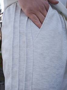 LEOGASHI LEOGASHI 男士休闲宽松直筒裤，秋季 - 灰色 - 查看 3