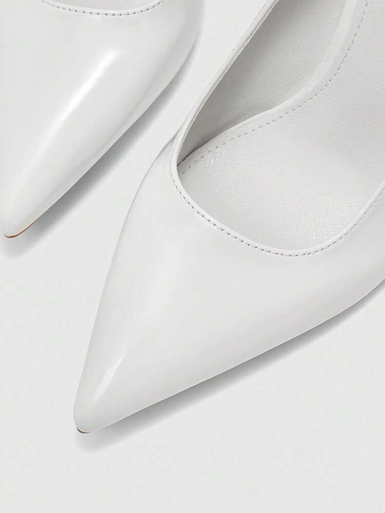 CUCCOO BIZCHIC Women Shoes New White Pointed Stiletto Simple Commute Daily Go To Work Shopping Women's High Heel Shoes Women's Shoes