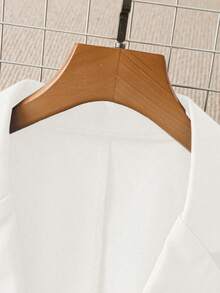 Franclia Commuter Casual Solid Color Blazer For Women - White - View 3