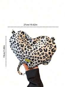 Joivida 1 件装极简豹纹斜挎包 女士可爱圆点心形软肩包 情人节新年开学季适用（棕色/米色/白色） - 彩色 - 查看 19