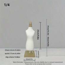 1PC Mini Sewing Human Form Mannequin With Square Base, Clothing Display Teaching Props - Beige - View 6