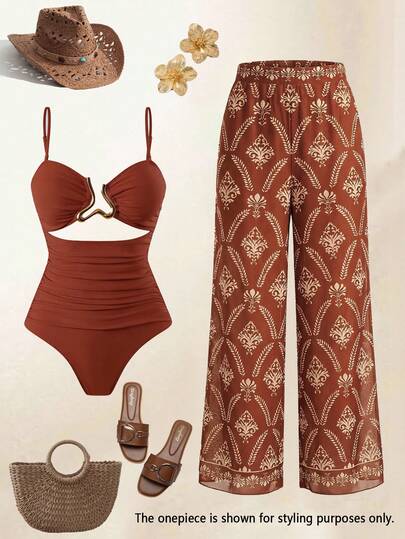 Swim Oasis Pantalones sueltos y cubrecuerpo con estampado de árbol de coco, nueva colección primavera/verano para mujer, con vibra tropical, adecuado para fiestas en la playa, fiestas en la piscina, fiestas de vacaciones, vacaciones de verano casuales en la playa, pantalones de verano para mujer, pantalones cubrebikini, pantalones bohemios, pantalones cubrecosturas para trajes de baño, pantalones cubrecuerpo de playa, conjuntos de verano para mujer, pantalones elegantes para mujer, pantalones de Pascua para mujer, pantalones marrones para mujer, pantalones casuales para mujer, pantalones de vacaciones para mujer, pantalones de estilo campestre para mujer