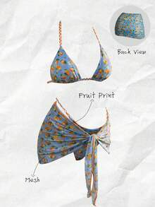 Elavelle Women's Random Print Tie-Front Cover-Up, Spring/Summer - Multicolor - View 1