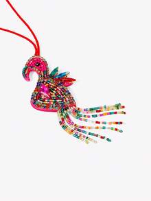 Viva Strut A Summer Island Style Handmade Beaded Bird Bag Pendant, Fresh Diamond-Encrusted Bird Pendant, Niche Holiday Accessories - bird - View 4