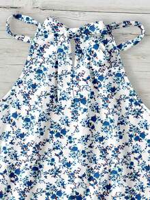 SHEIN LUNE Women's Ditsy Floral Halter Neck Camisole, Suitable For Spring And Summer - Multicolor - View 5