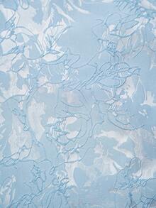 Ellevyn 蓝色3D立体花卉方领收腰连衣裙 - 藍色 - 查看 4