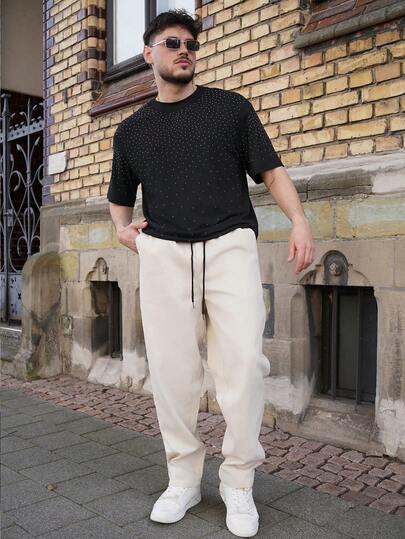 LEOGASHI LEOGASHI 男士纯色直筒裤，纯色工作长款锥形休闲裤，适合丈夫、男朋友的礼物，适合秋季