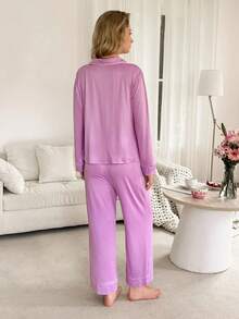 Moonlight&Mama Casual, Basic, Fashionable Maternity & Nursing Sleepwear - Purple - View 2