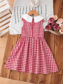 LMoss Kids Đầm chữ A ôm dáng, cổ tròn, phối bèo nhún và nơ trang trí, màu đỏ, thích hợp cho kỳ nghỉ gia đình, tiệc tùng, sinh nhật và các dịp khác. Kiểu dáng dễ thương, thanh lịch và thời trang, thể hiện phong cách công chúa. Có thể mặc cùng mẹ, con gái hoặc em gái. Thích hợp cho mùa xuân/hè. - Nhiều màu - Xem 6