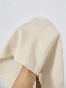 SHEIN 少女方领常规肩部蝴蝶结装饰长款连衣裙，适合派对或日常穿着，春夏秋季皆宜。 - 杏色 - 查看 6