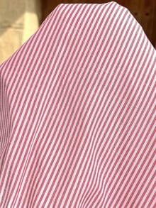 Lyckli Maternity Tie-Waist Striped Casual Shorts - Baby Pink - View 6