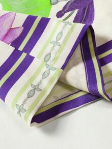 Genlund Áo sơ mi nam dáng rộng in họa tiết hoa (không phải áo thun) - Màu tím  Violet - Xem 4