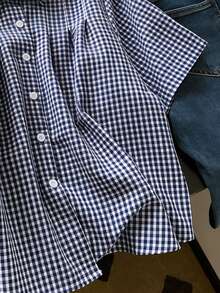 Resyla 新款甜美翻领宽松时尚女式衬衫 - 藏蓝色 - 查看 5