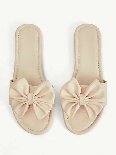 CUCCOO CHICEST 女士经典简约风时尚可爱风平底凉鞋，蝴蝶结装饰，优雅舒适