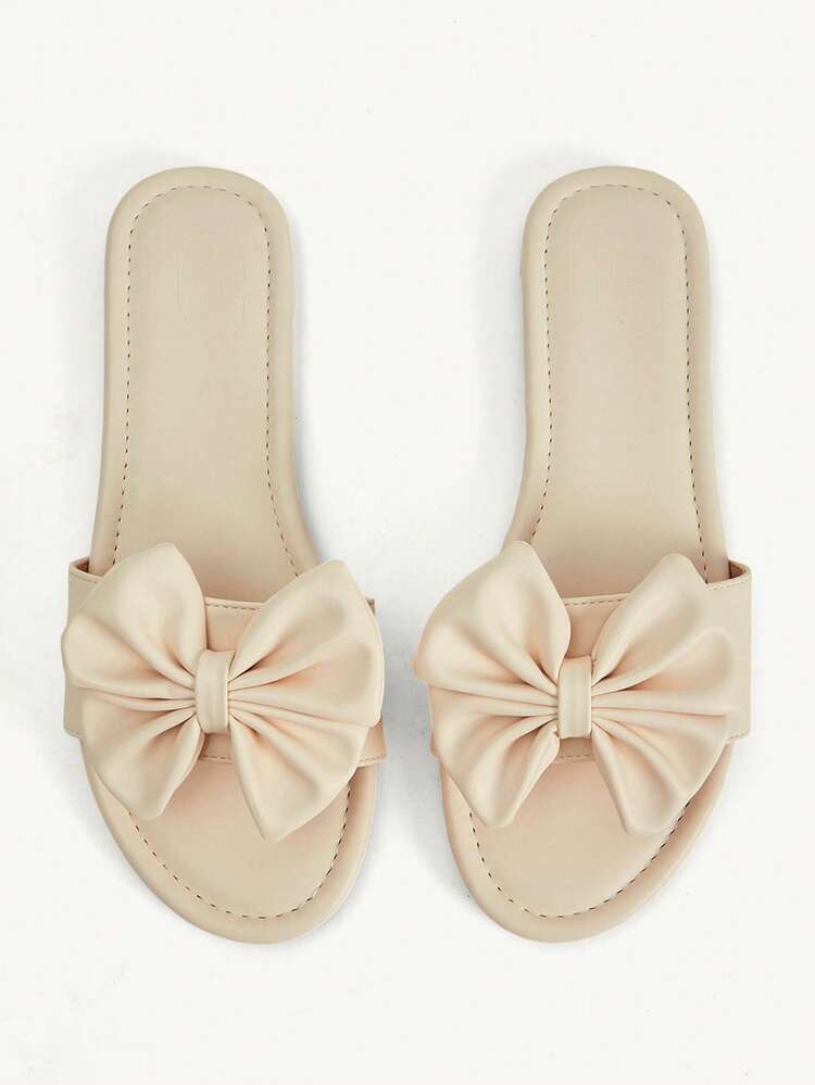 CUCCOO CHICEST Women Shoes Classic Minimalist Style Fashion Cute Style Women's Flat Sandals Bow Decoration Elegant And Comfortable Flat Sandals Summer Shoes Wedding Shoes Bride Shoes