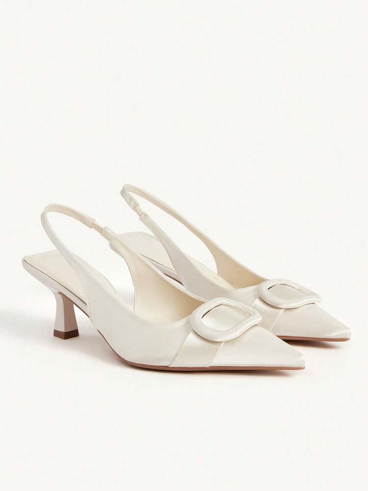 CUCCOO CHICEST Women's Pointed Toe Slip-On Stiletto Heel Backless Ankle Strap Sandals, Minimalist & Fashionable High Heels Elegant Shoes Wedding Shoes