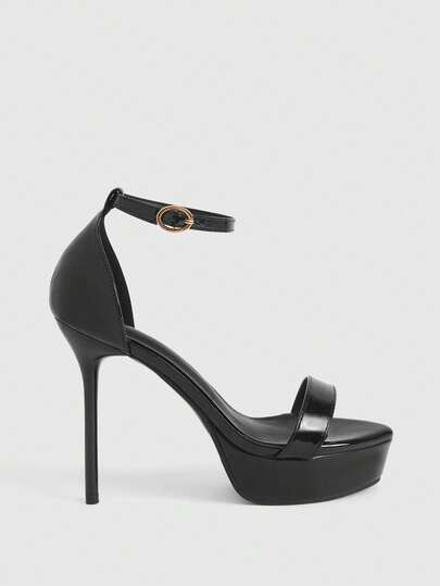 CUCCOO LuxiPop 2026 New Thin Heel Open-Toe Word With Waterproof Table Fashionable Simple Sandals Super High Heel 12cm Sexy Dating