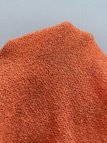 Aloruh 新款春夏优雅性感波西米亚风音乐节派对橙色交叉露背吊带深V领毛球网纱针织上衣 - 橘色 - 查看 10