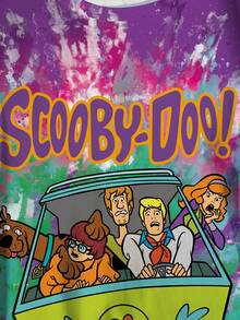 SCOOBY-DOO X SHEIN Camiseta de manga corta con cuello redondo y estampado de dibujos animados para mujer de talla grande - DOOX - Blanco - Ver 5