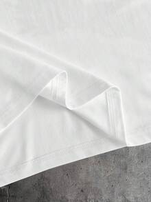 AXEPEAK 男士圆领休闲日常短袖T恤 - 白色 - 查看 5