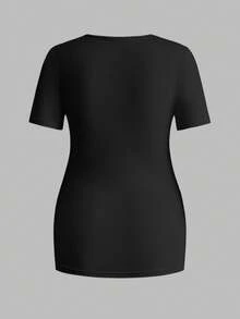 Modmama Set de 3 blusas de manga corta de unicolor con pliegues y función de lactancia para mujeres embarazadas, de uso casual diario - Camel - Ver 6